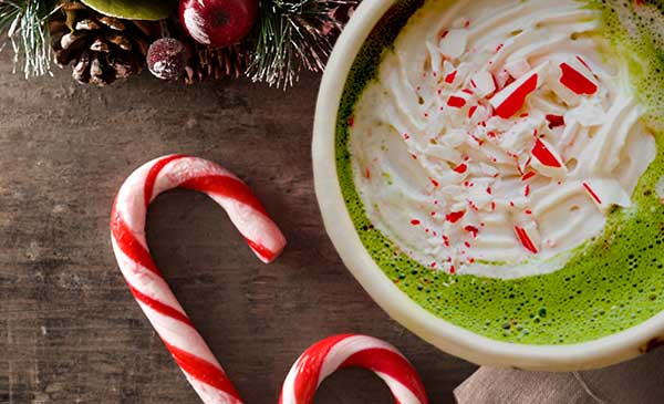 Candy Cane Peppermint Matcha Latte