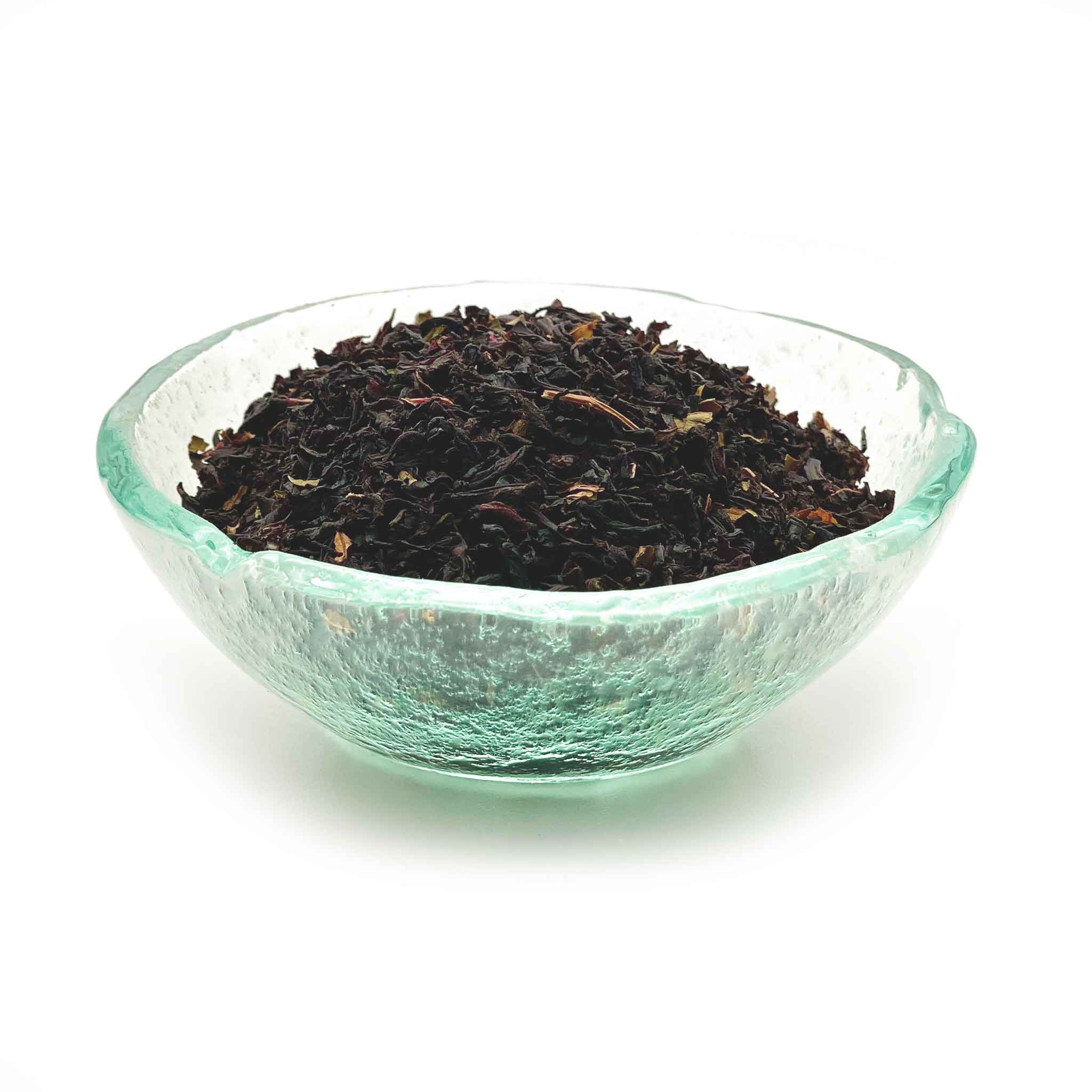 candy cane lane tea in a dish