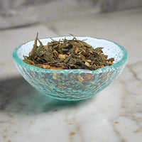chai green tea in dish