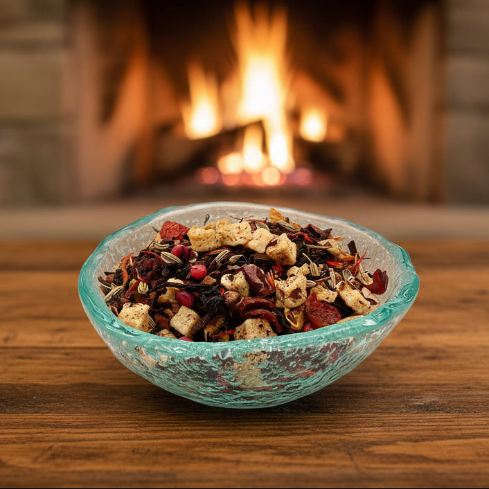 fireside smoky tea in dish