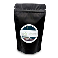 Japanese sencha tea package on a white background