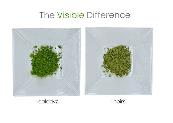 comparison of unsweetened matcha to the competition