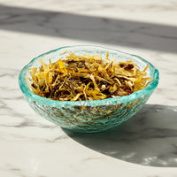 nectar nirvana green rooibos tea in dish