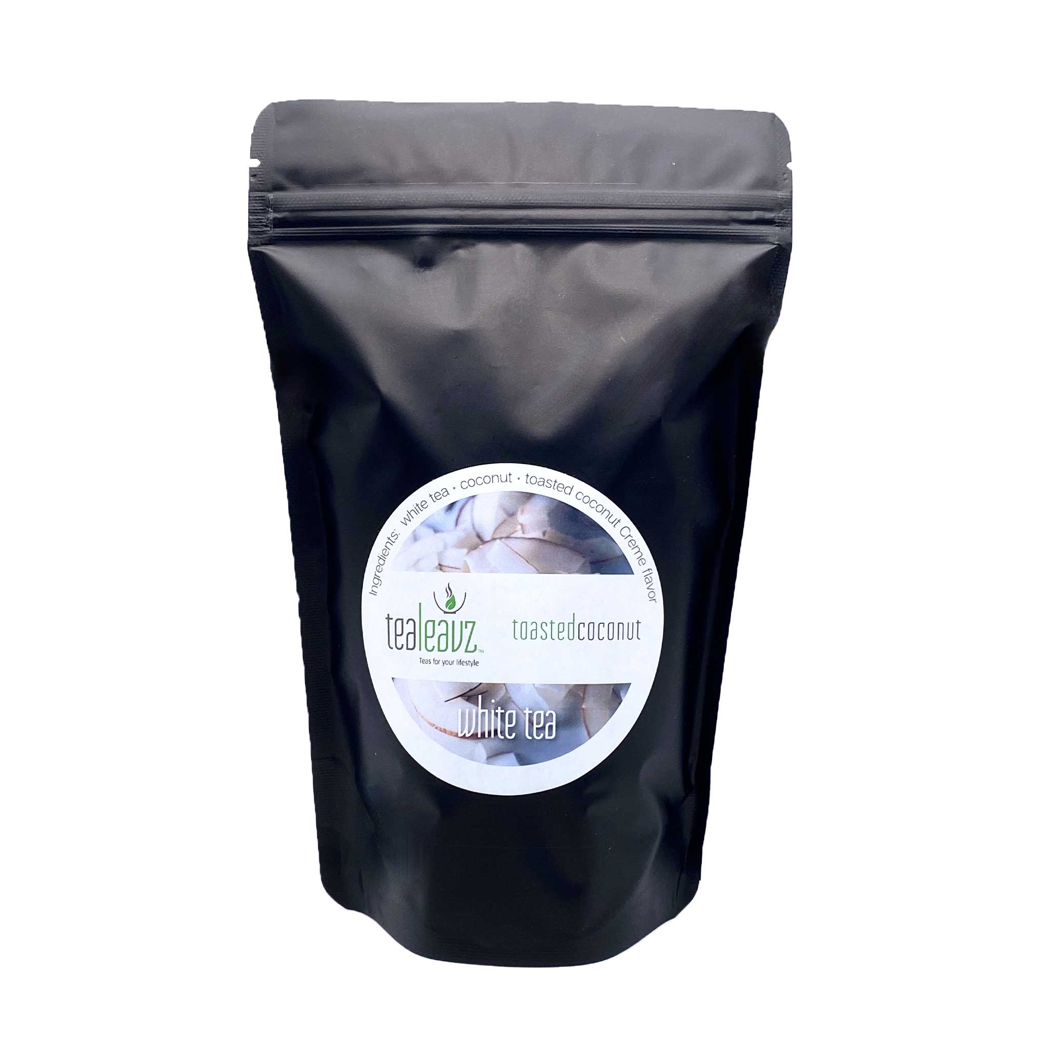package of white toasted coconut tea